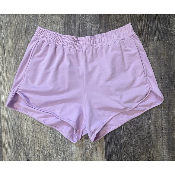 Pact Women’s Large Organic Cotton Pull On Shorts Purple Lavender with Pockets - Picture 1 of 10